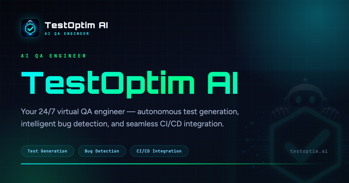 TestOptim AI — complete AI testing platform with self-healing tests